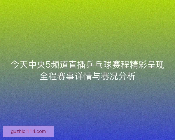 今天中央5频道直播乒乓球赛程精彩呈现全程赛事详情与赛况分析